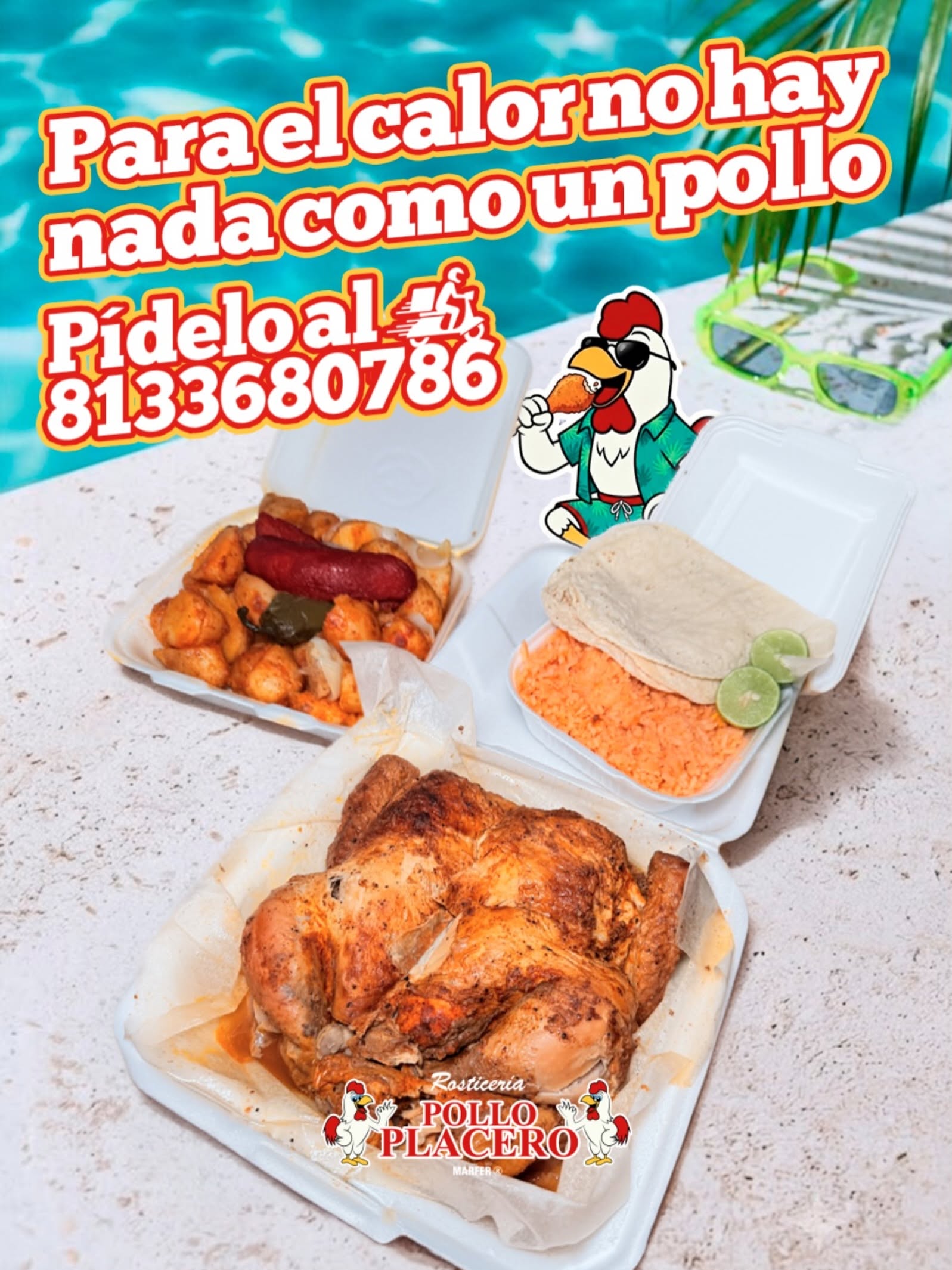 Pollo rostizado con guarniciones